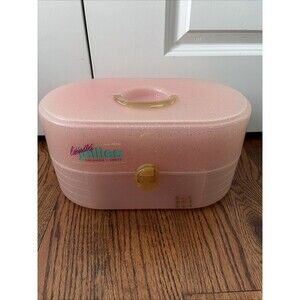 Rare Vtg Caboodles Jellies Large  Model 2642 Pink Organizer Vanity Makeup Case